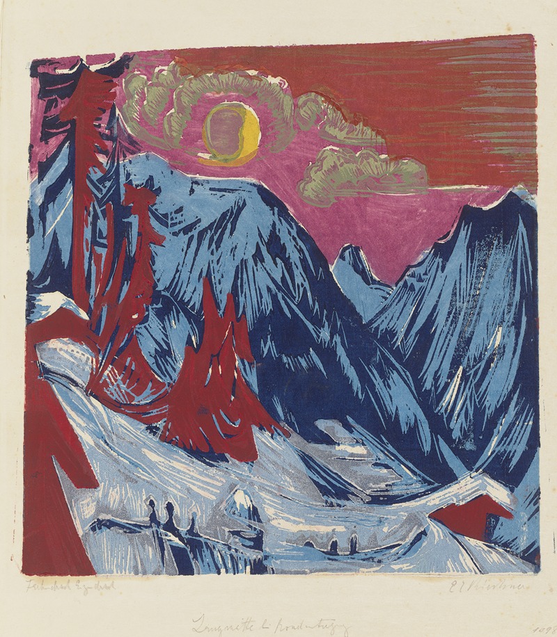 Ernst Ludwig Kirchner - Längmatte bei Monduntergang