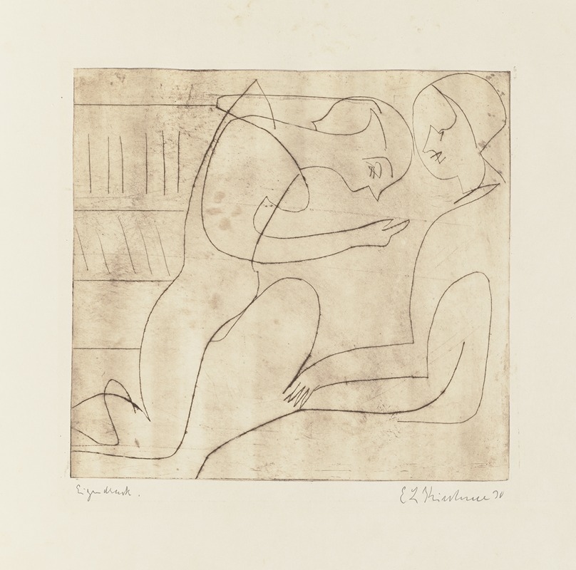 Ernst Ludwig Kirchner - Paar in der Bibliothek