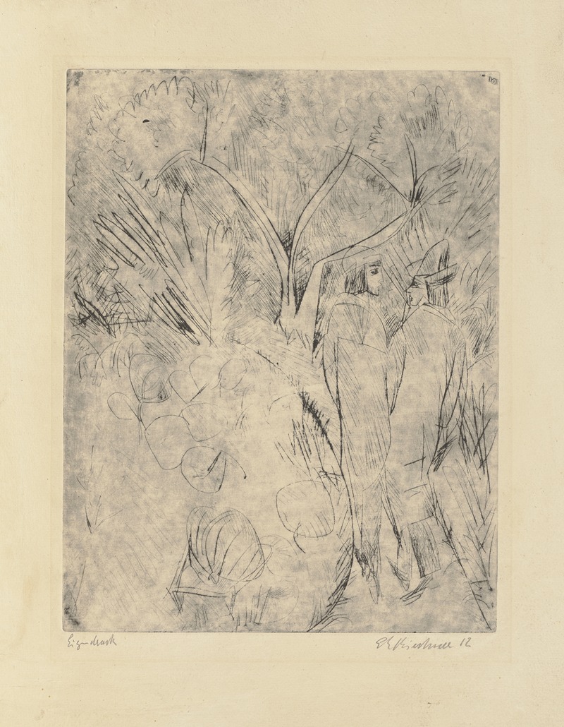 Ernst Ludwig Kirchner - Paar, im Garten gehend