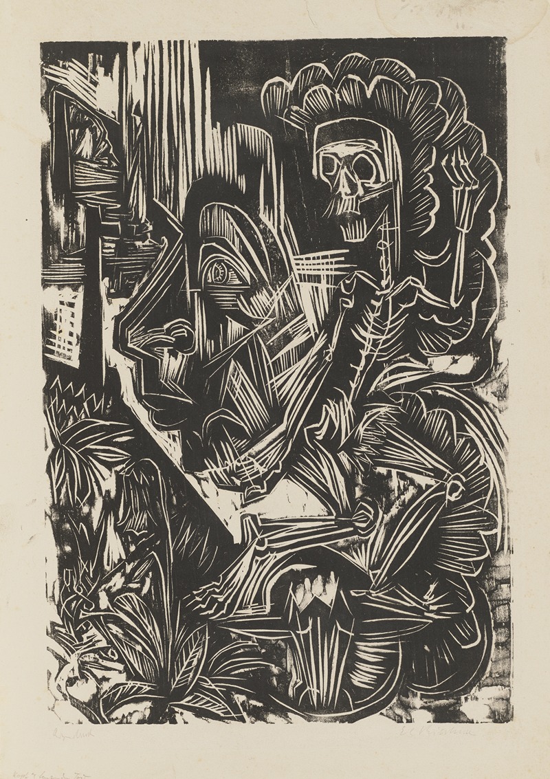 Ernst Ludwig Kirchner - Self-Portrait with Dancing Death