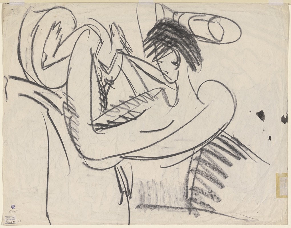 Ernst Ludwig Kirchner - Sitting female nude