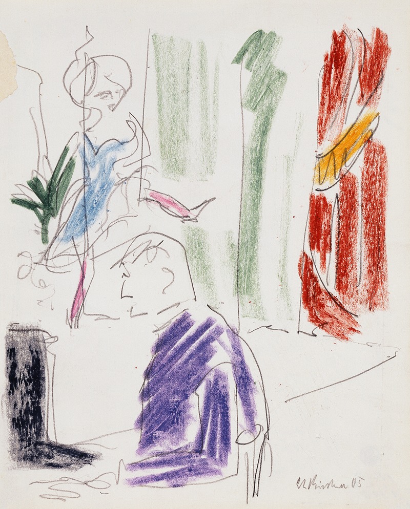 Ernst Ludwig Kirchner - Variété -Tänzerin und Klavierspieler