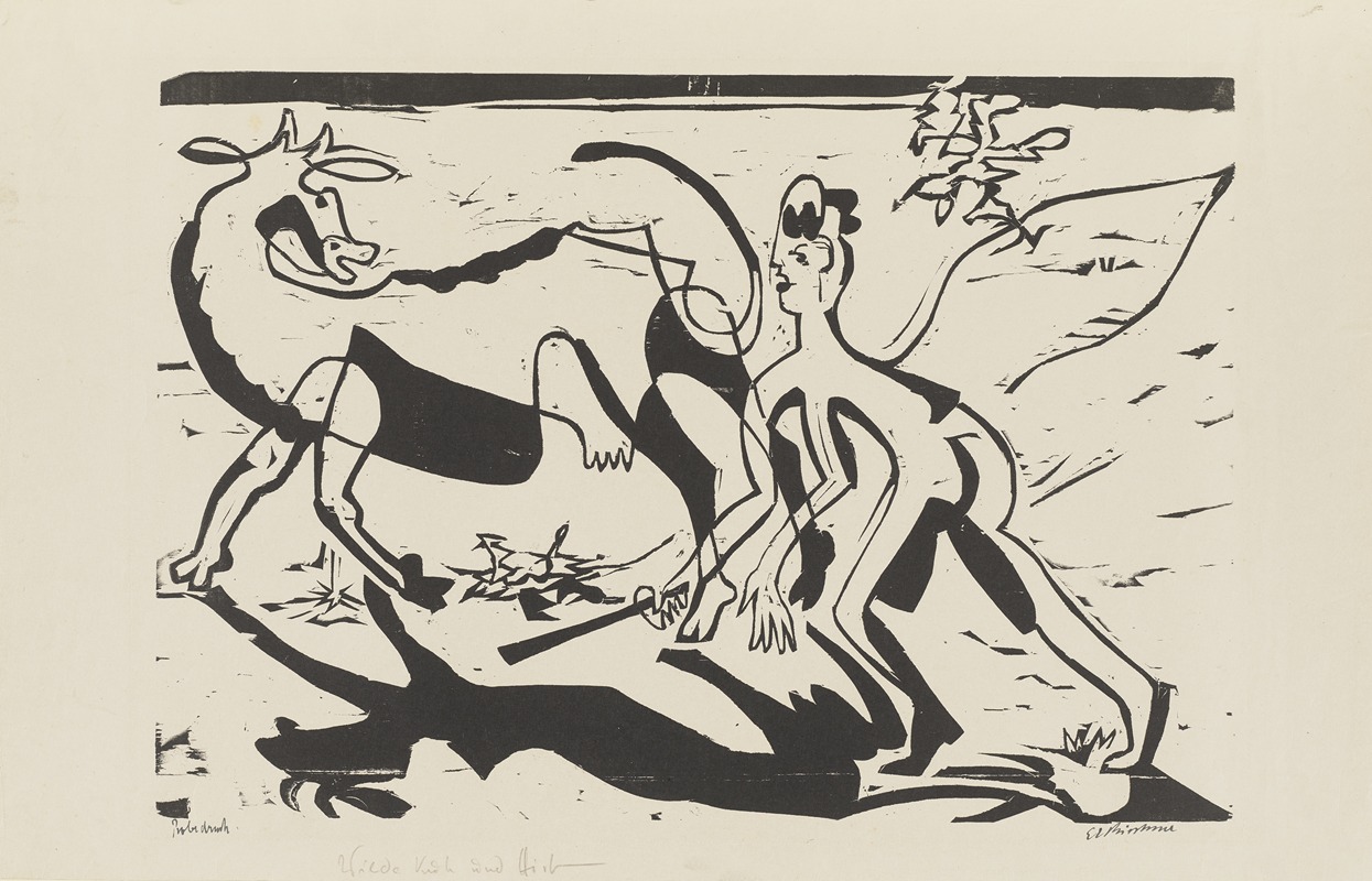 Ernst Ludwig Kirchner - Wilde Kuh und Hirt