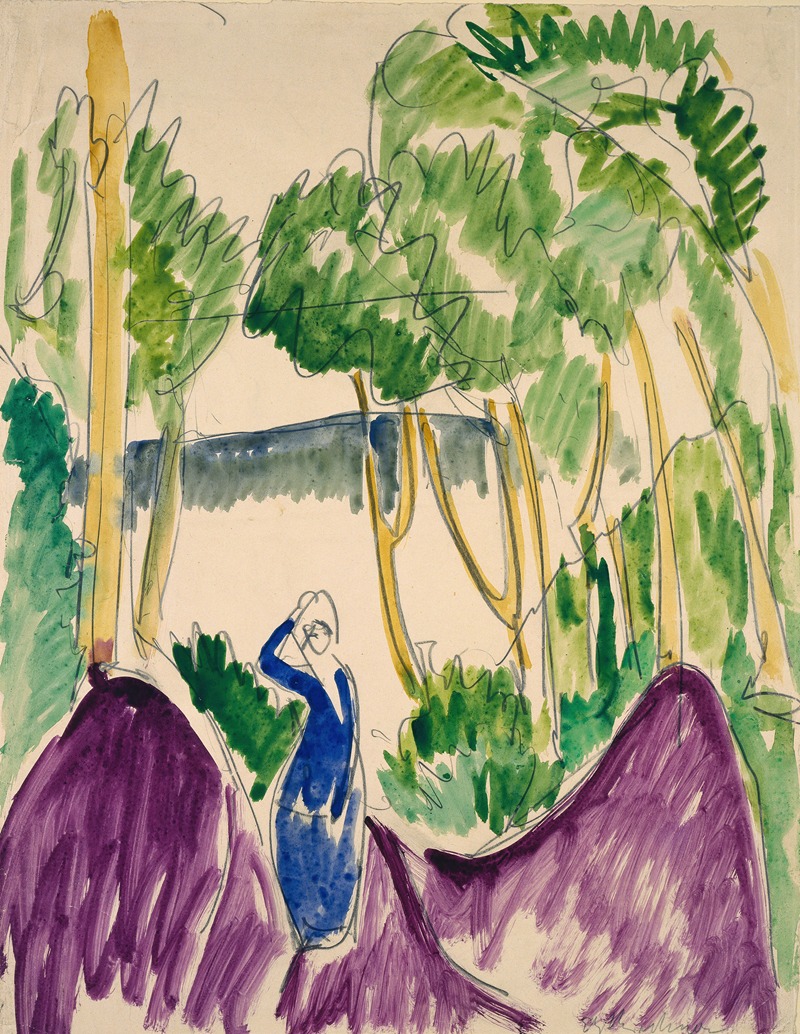 Ernst Ludwig Kirchner - Woman in dunes on Fehmarn