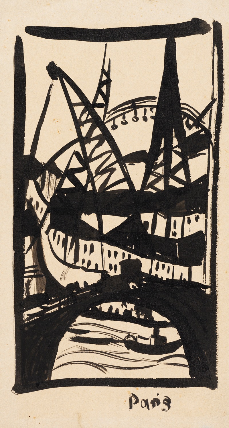 Hermann Stenner - Paris, Eiffelturm mit Seinebrücke