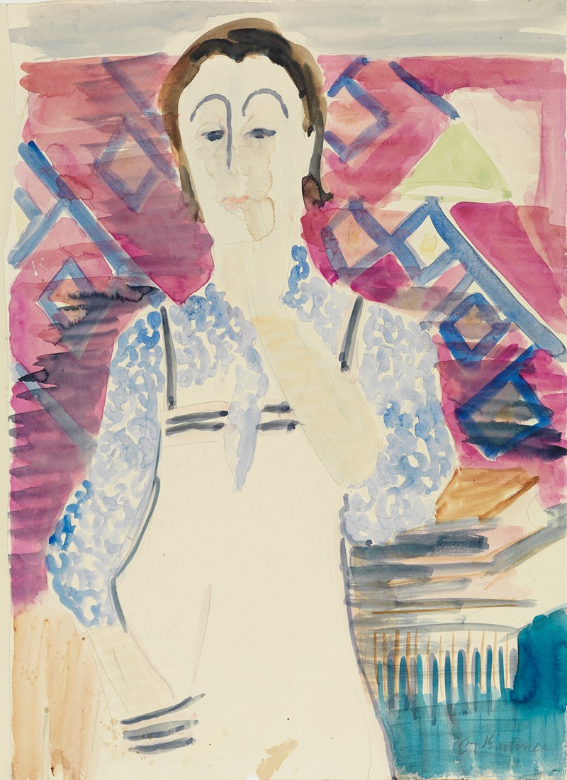 Ernst Ludwig Kirchner - Frau mit Schürze (Erna Kirchner)