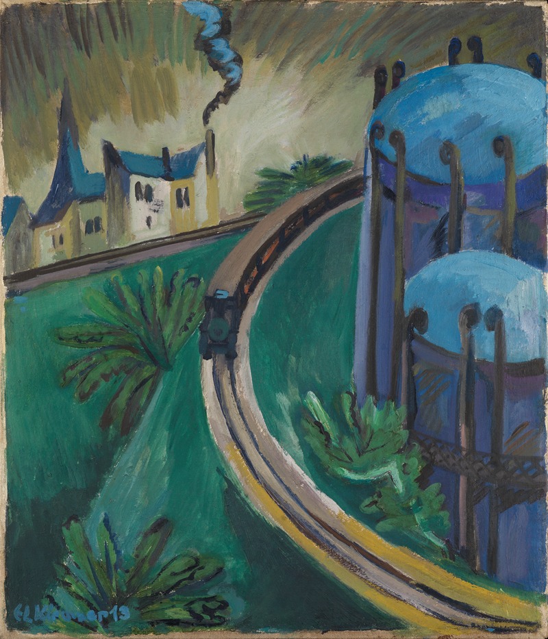 Ernst Ludwig Kirchner - Gaskessel und Vorortsbahn