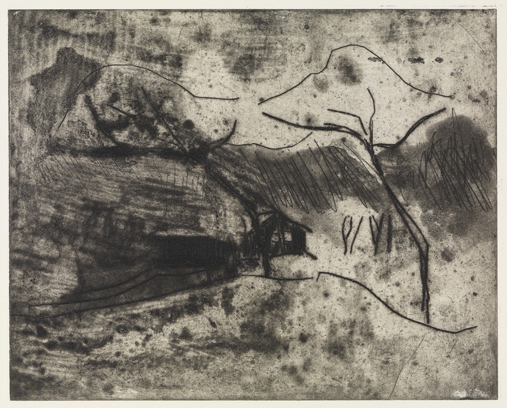 Ernst Ludwig Kirchner - Häuschen unter Bäumen im Schnee