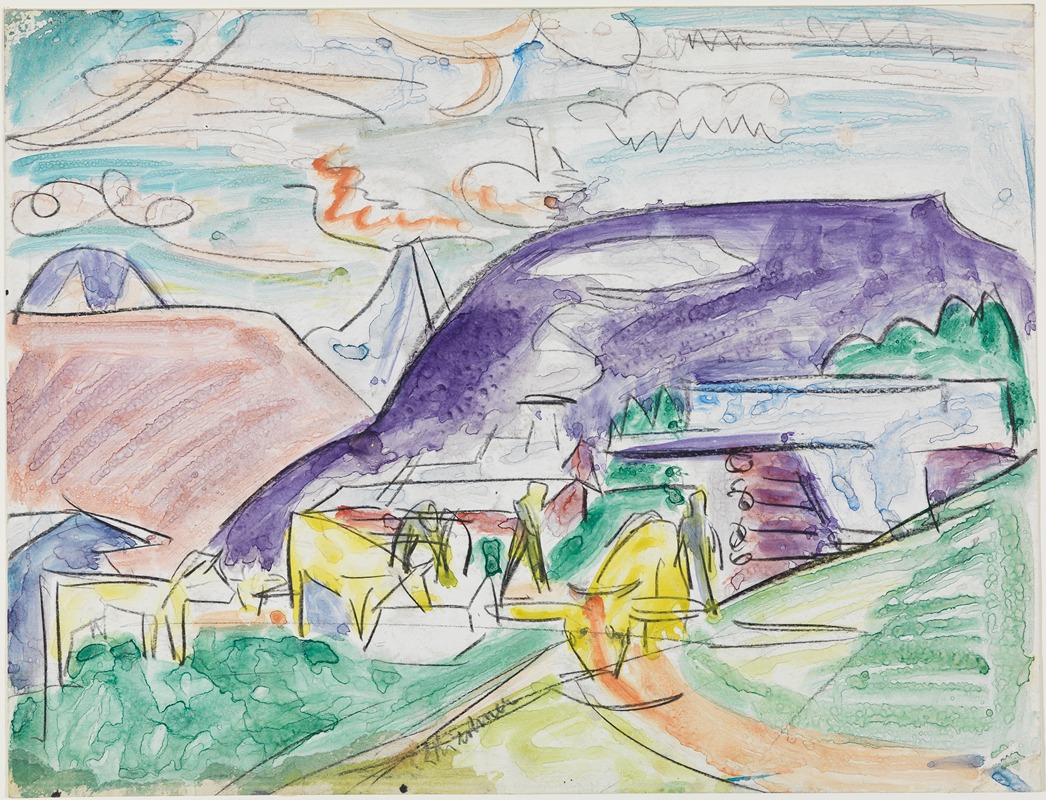 Ernst Ludwig Kirchner - Stafelalp mit Kühen