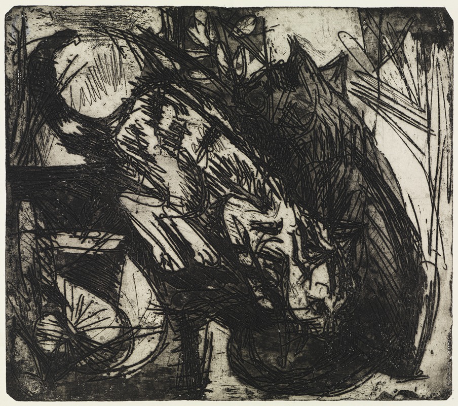 Ernst Ludwig Kirchner - Zwei Katzen;Berghäuser – Stafelalp