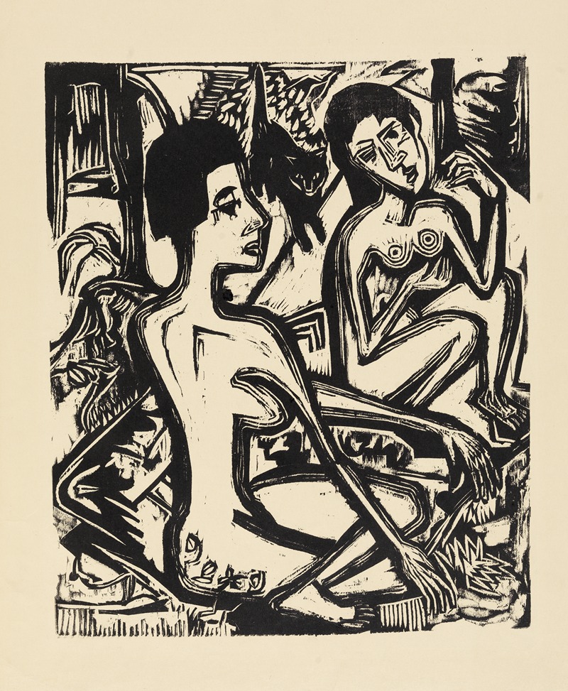 Ernst Ludwig Kirchner - Zwei nackte Frauen im Walde