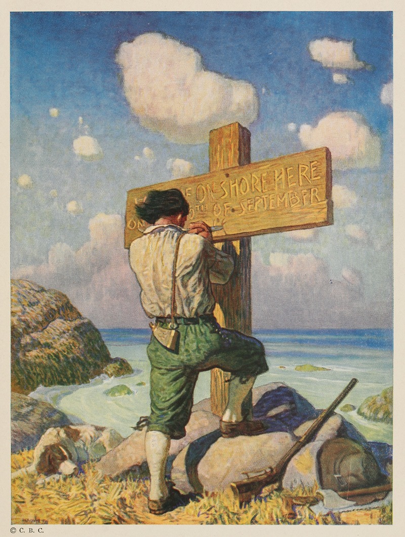 N. C. Wyeth - …and making it into a great cross, I set it up on the shore where i first landed