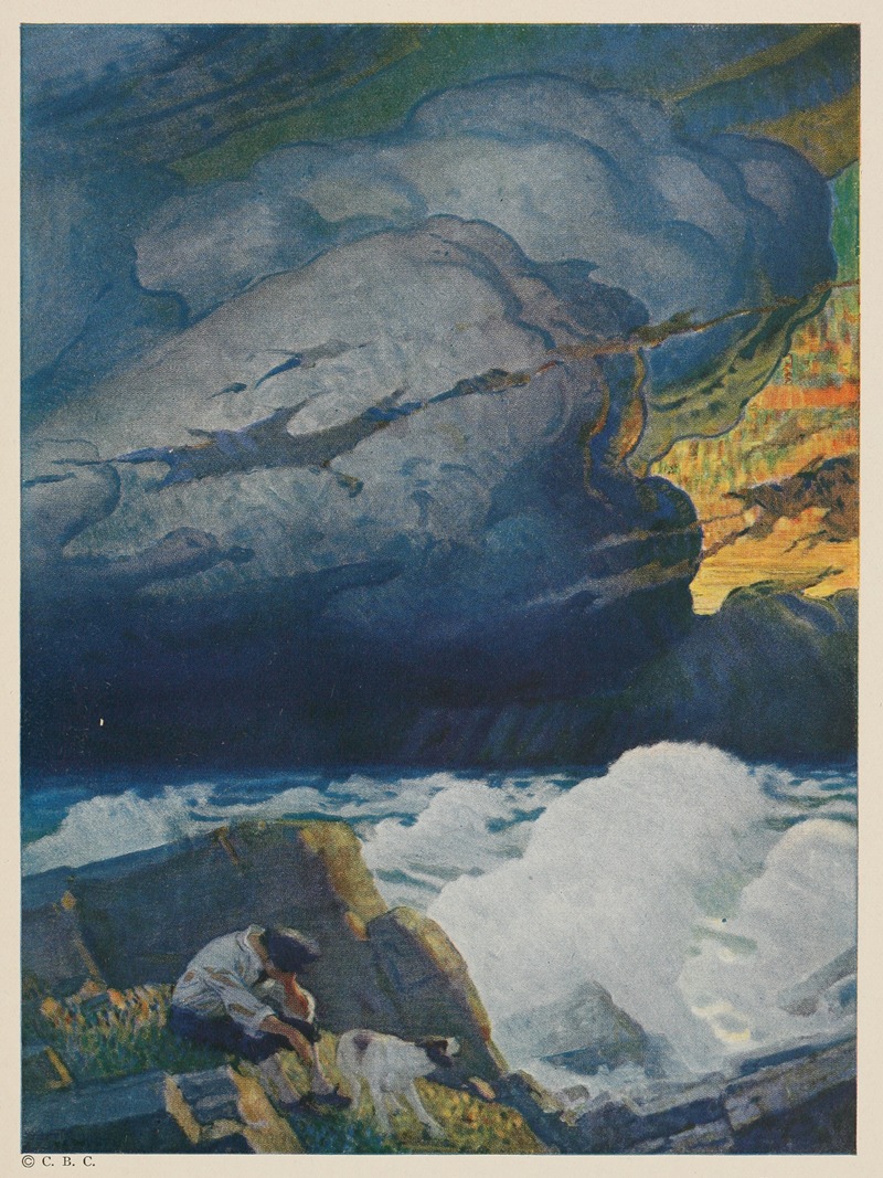 N. C. Wyeth - All this while I sat upon the ground, very much terrified and dejected