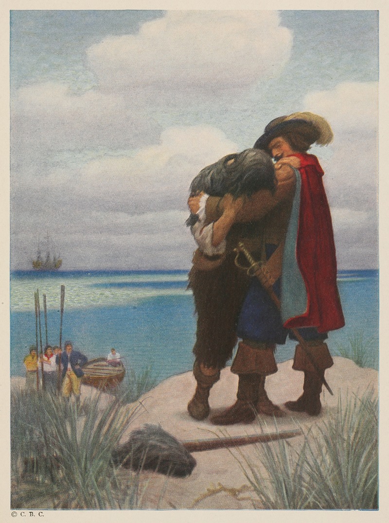 N. C. Wyeth - At first, for some time I was not able to answer him one word; but as he had taken me in his arms, I held fast by him, or I should have fallen to the ground