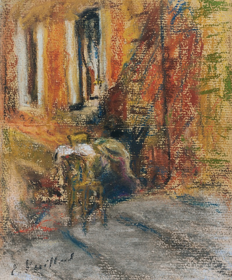 Édouard Vuillard - Deux figures assises sur les marches d’une maison