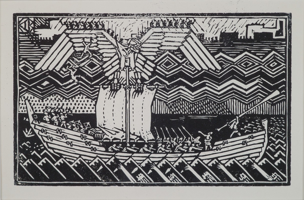 Akseli Gallen-Kallela - Koru-Kalevala, The Illustrated Kalevala, Sampolaiva