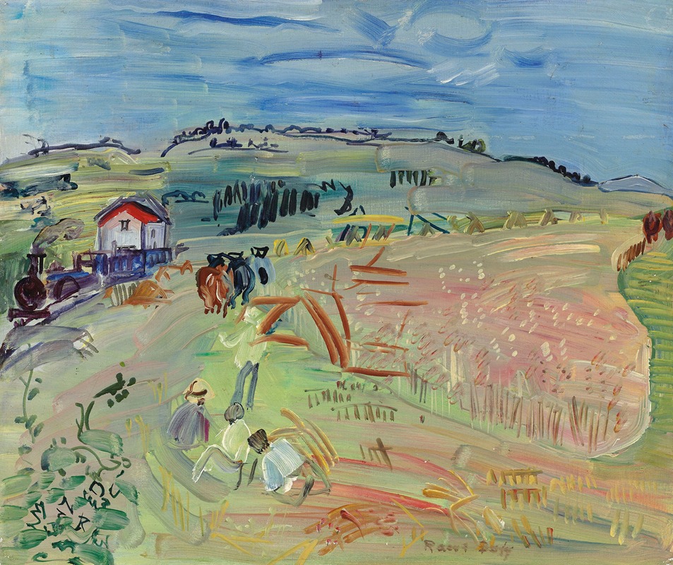 Raoul Dufy - Paysage au champ de blé aux bœufs
