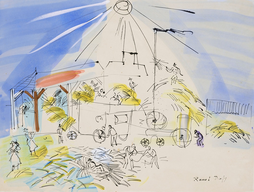 Raoul Dufy - Dépiquage au soleil