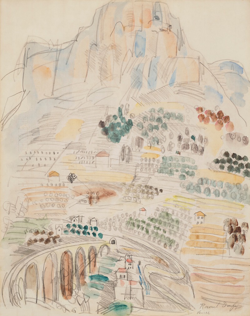 Raoul Dufy - Vue de Vence au pied de Saint-Jeannet