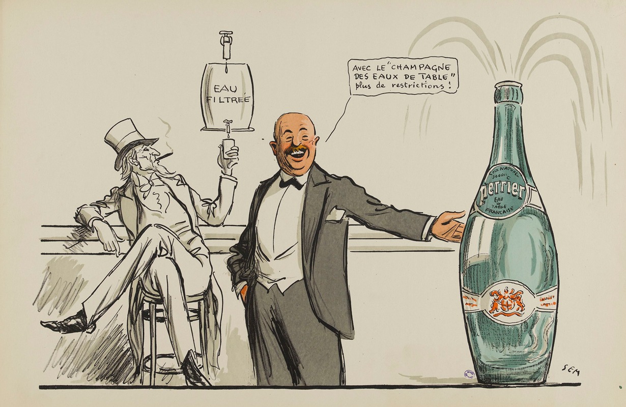 Georges Goursat (Sem) - Avec le ‘champagne des eaux de table’ plus de restrictions