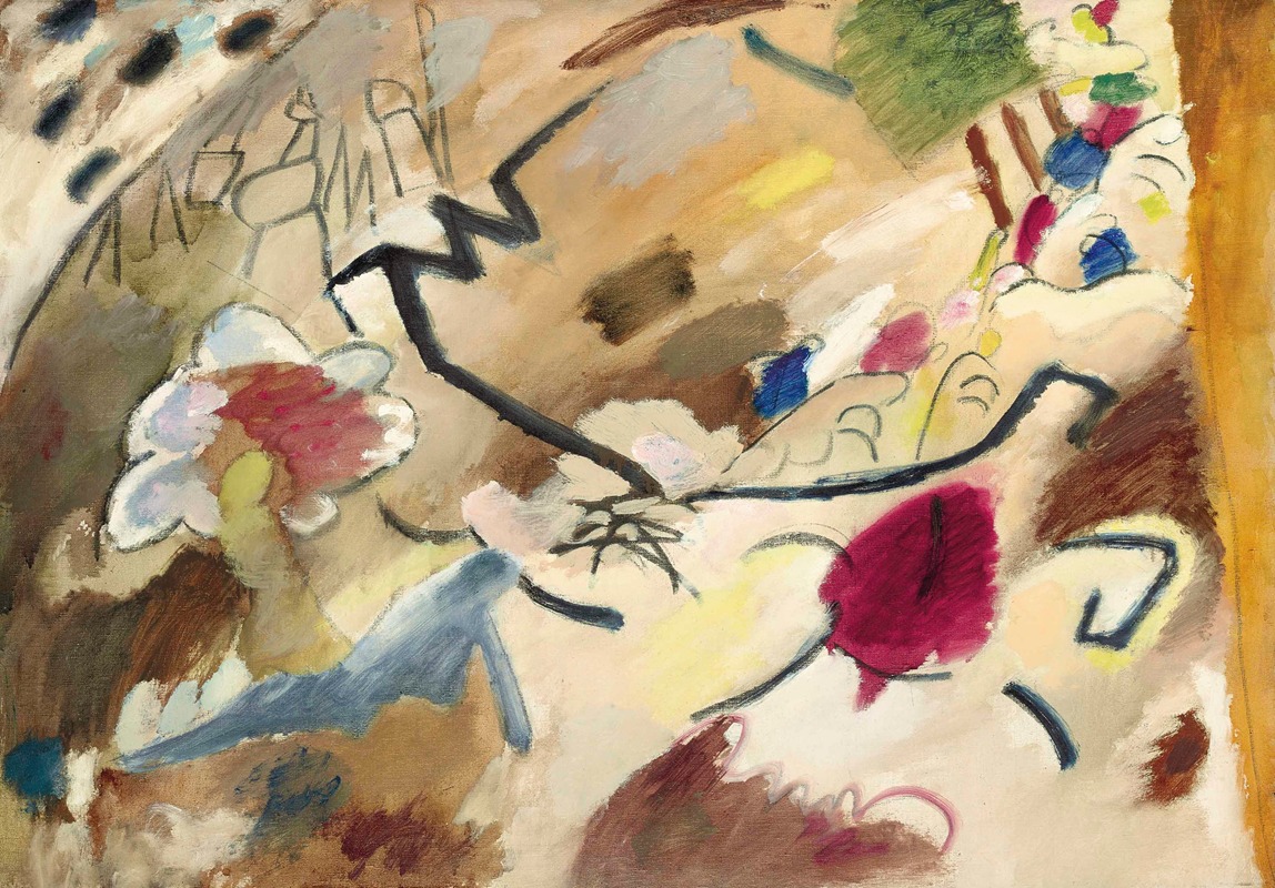 Wassily Kandinsky - Improvisation mit Pferden (Studie für Improvisation 20)
