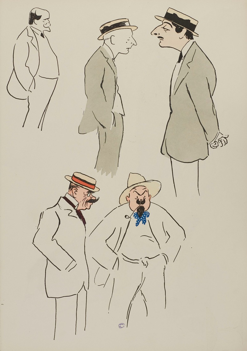 cinq personnages dont Letellier by Georges Goursat (Sem) - Artvee