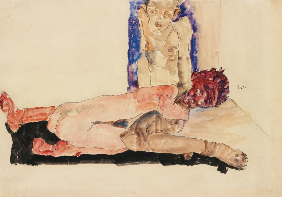 Egon Schiele - Nacktes Paar (Nude Couple)