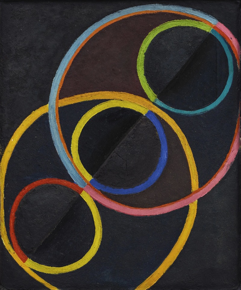 Robert Delaunay - Relief noir avec des cercles de couleur