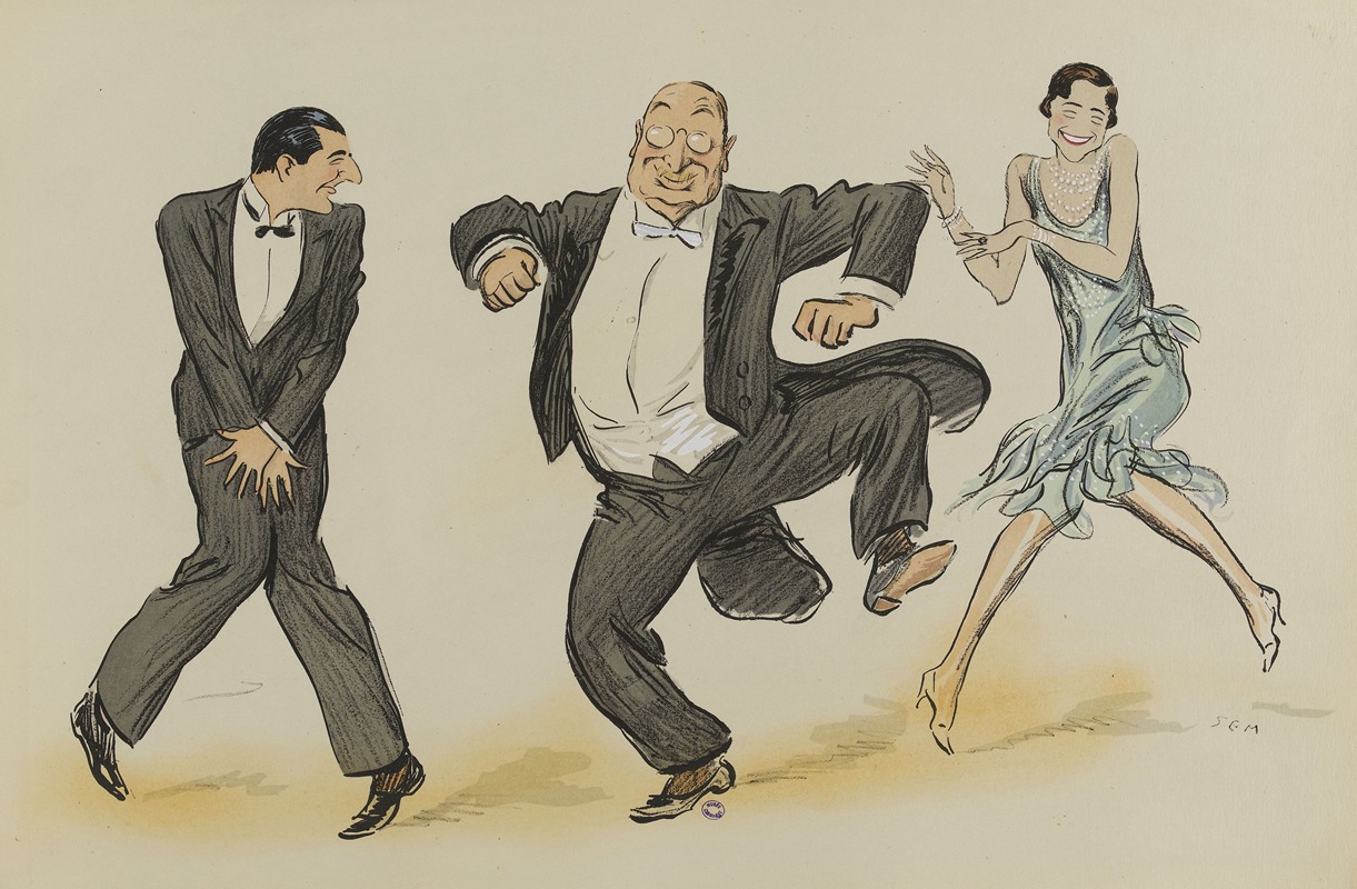 Georges Goursat (Sem) - Henri Letellier, Paul Lillaz et Yola dansent