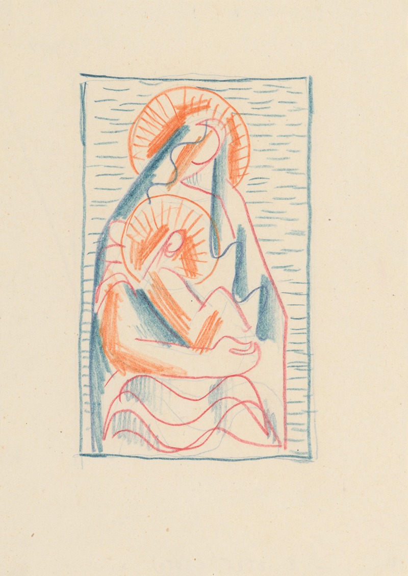 Mikuláš Galanda - Sketch for Madonna and Child in her Lap