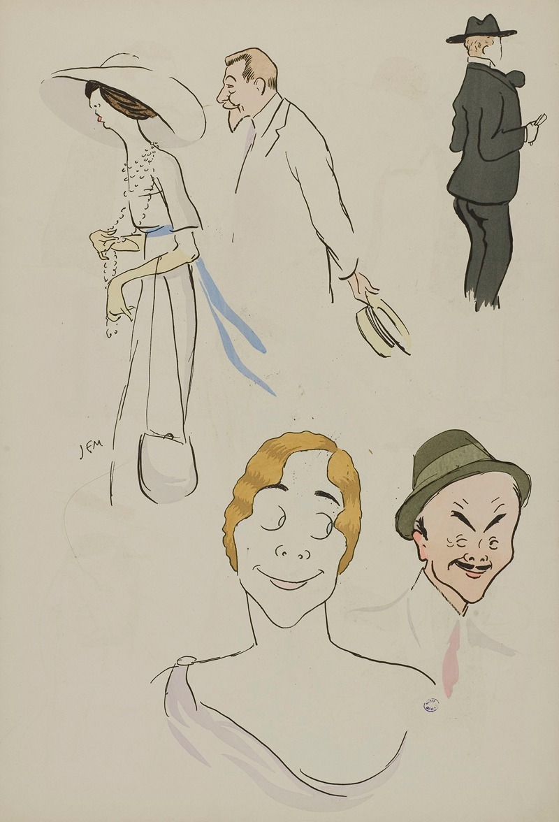 Georges Goursat (Sem) - M et Mme Doyen, Saint-Alary, Madame Charron, Fernand Charron