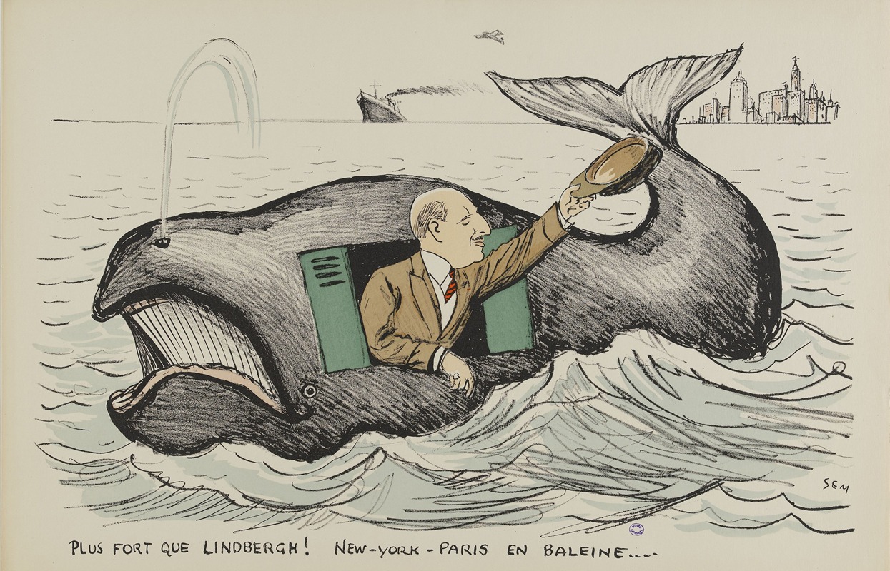 Georges Goursat (Sem) - Plus fort que Lindbergh! New-York- Paris en baleine