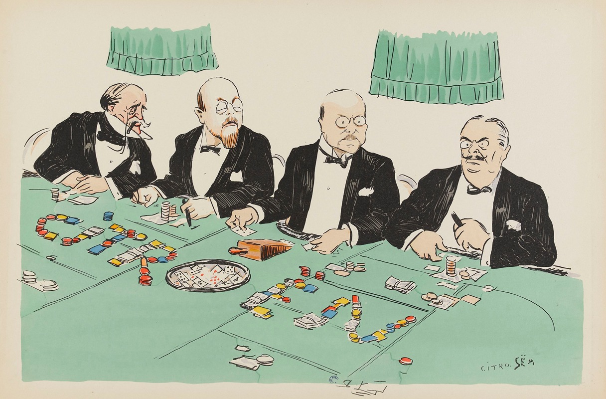 Georges Goursat (Sem) - quatre personnages au casino
