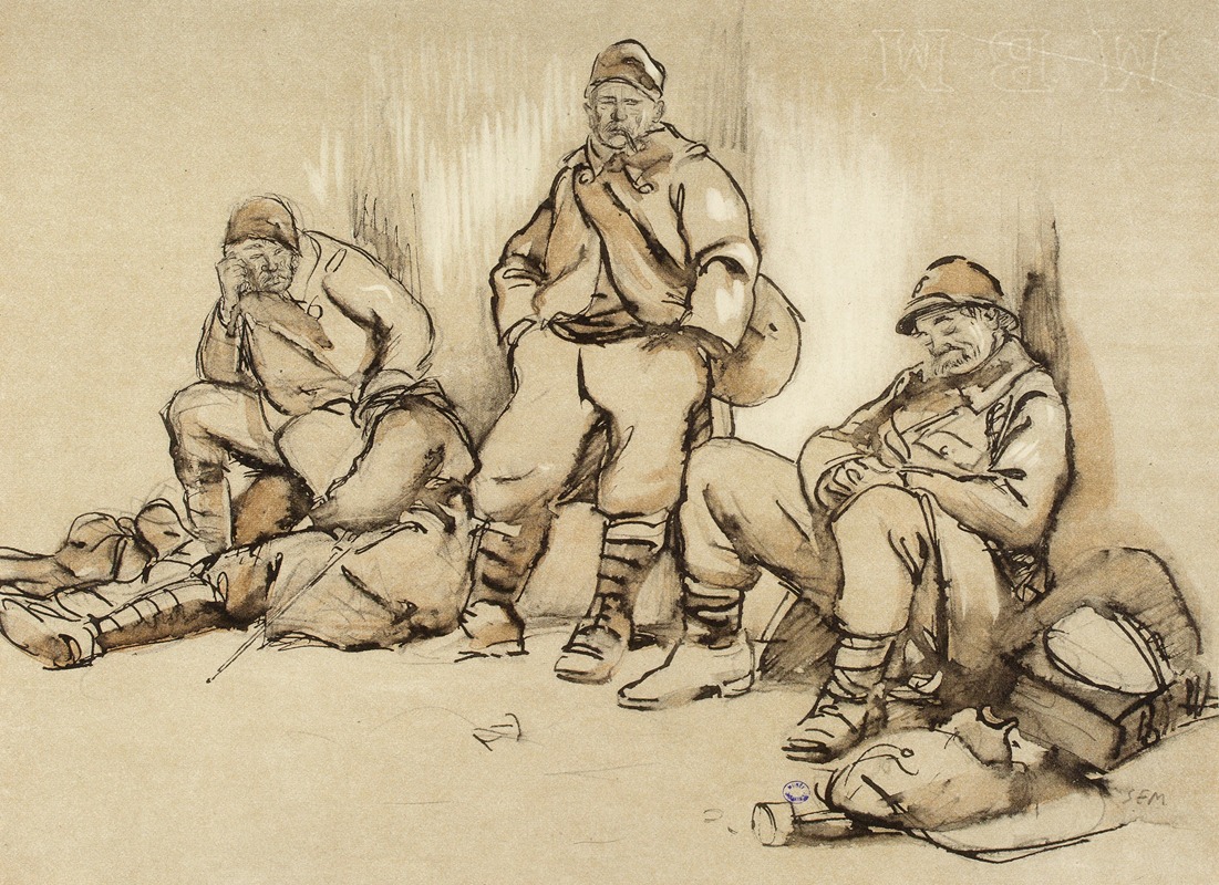 Georges Goursat (Sem) - Quatre soldats au repos
