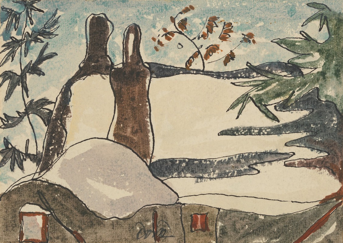 Arthur Dove - Snowy Rooftops and Trees