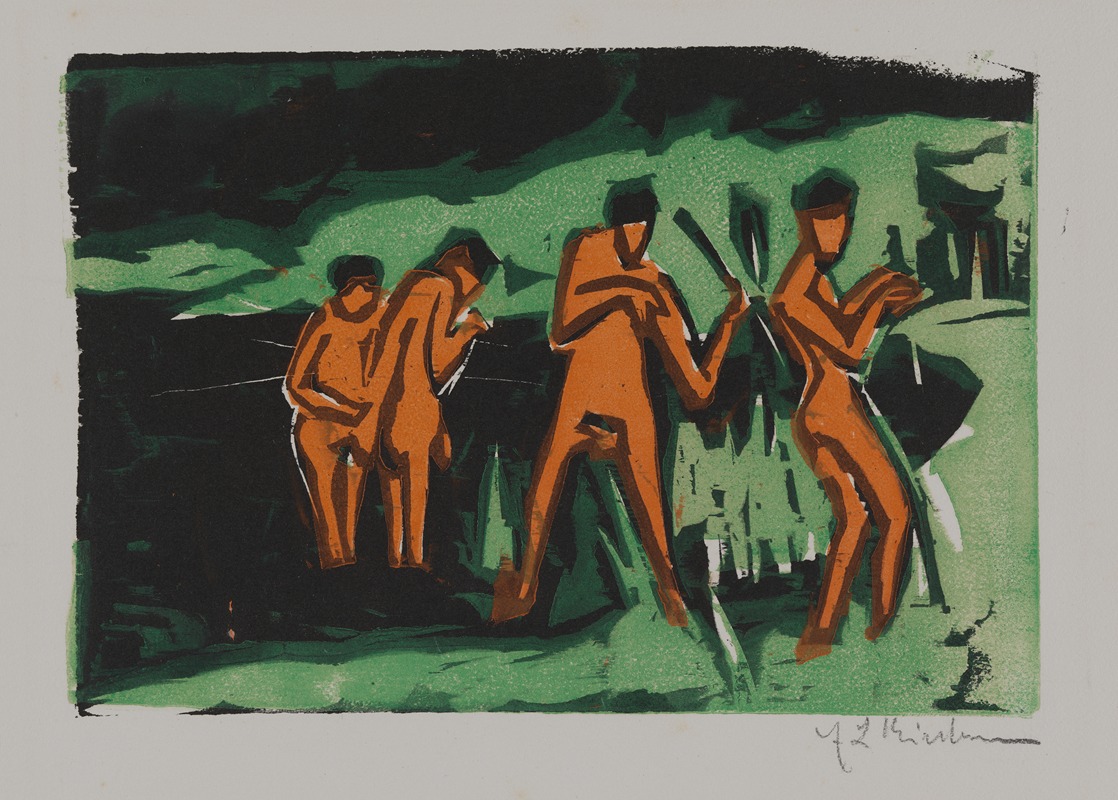 Ernst Ludwig Kirchner - Bathers Tossing Reeds