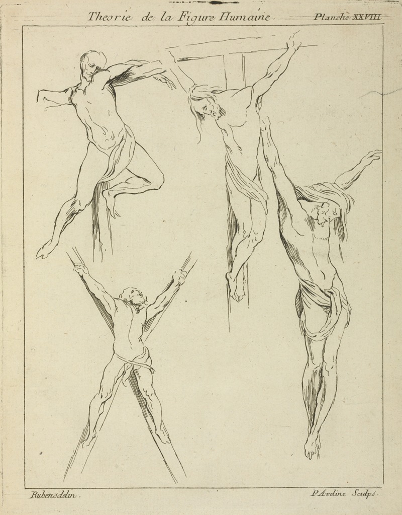 Peter Paul Rubens - Four studies of crucified figures
