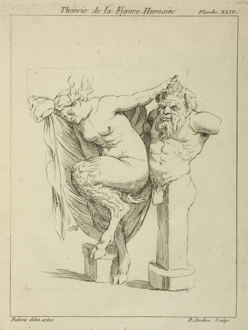 Peter Paul Rubens - Head and torso of male stayr, and a female satyr