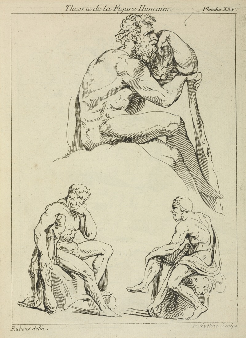 Peter Paul Rubens - Three studies of seated male figures