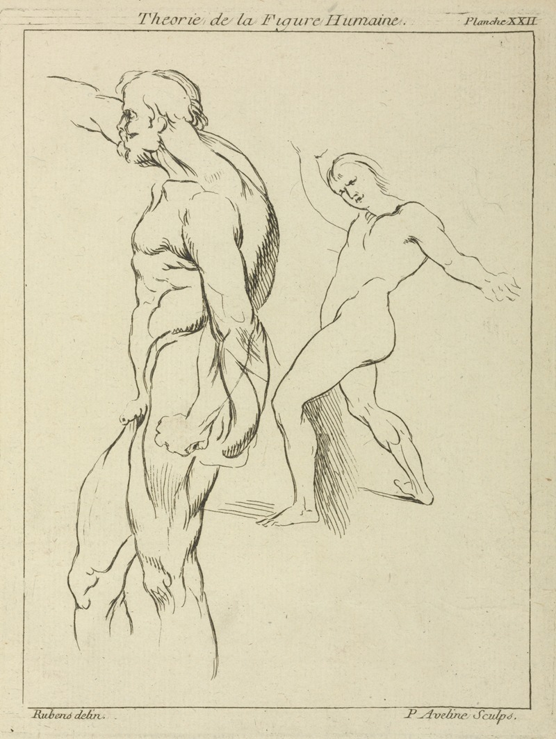 Peter Paul Rubens - Two figures extending right arms