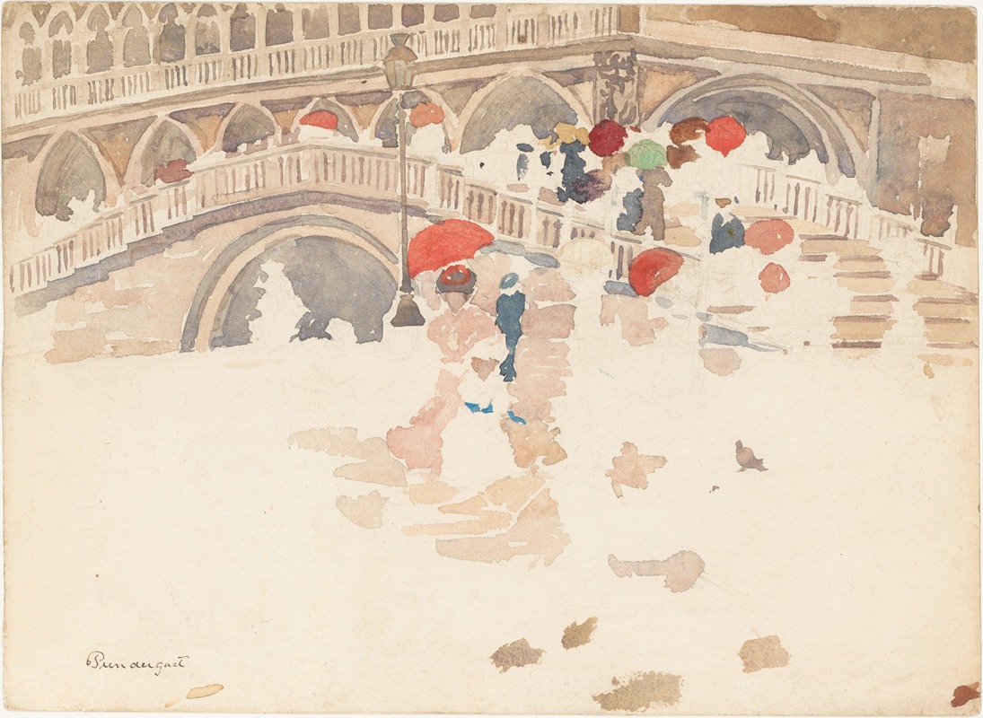 Maurice Prendergast - Umbrellas in the Rain, Venice