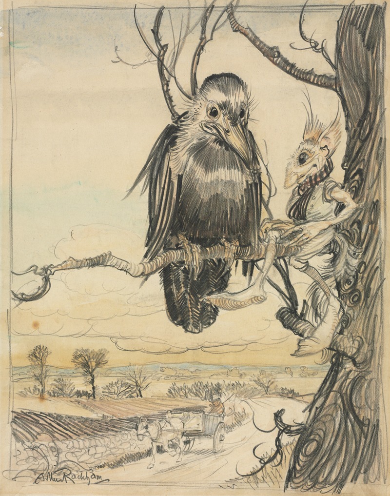 Arthur Rackham - A Squirrel and a Crow