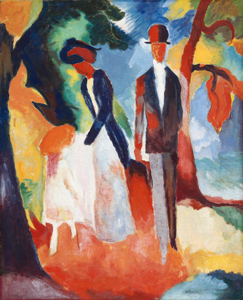 August Macke - People by the Blue Lake