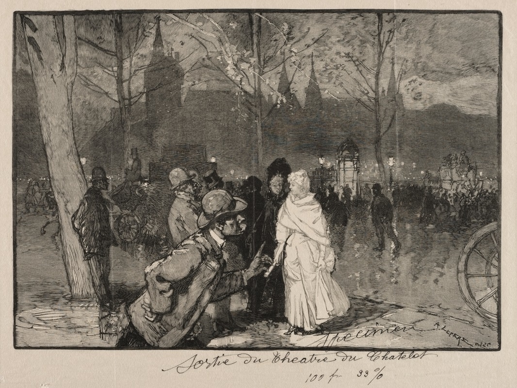 Auguste Louis Lepère - Sortie du Théâtre du Chatelet
