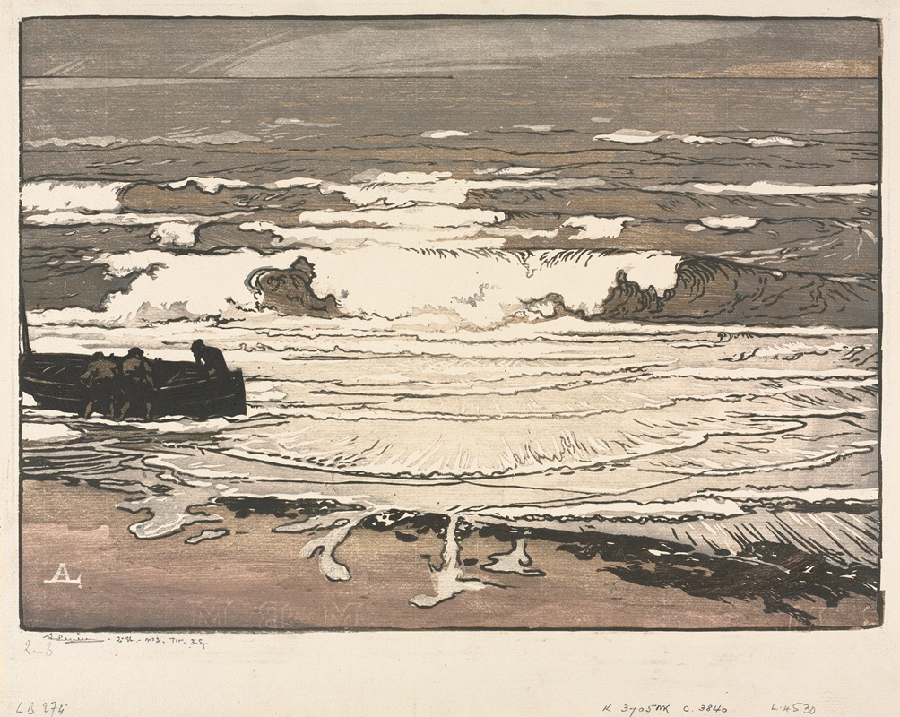 Auguste Louis Lepère - The Breaking Waves, Tide of September 1901