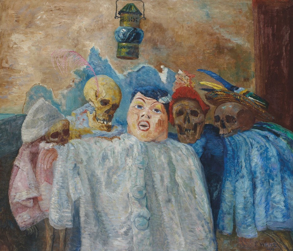 James Ensor - Pierrot et squelettes