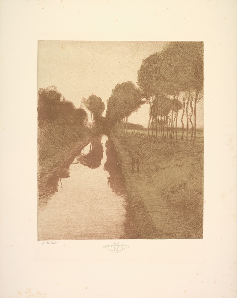 Charles Marie Dulac - Suite de Paysages; Landscape, Plate 3, Remarque, Bat