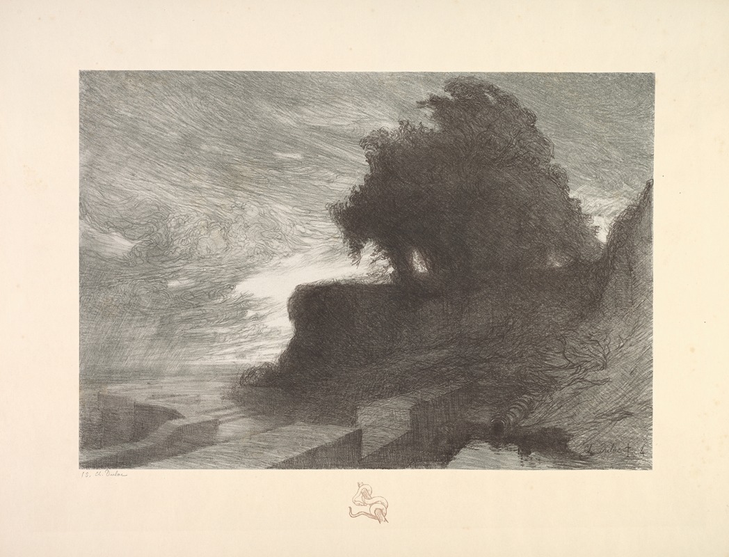 Charles Marie Dulac - Suite de Paysages; Landscape, Plate 4, Remarque, Snake