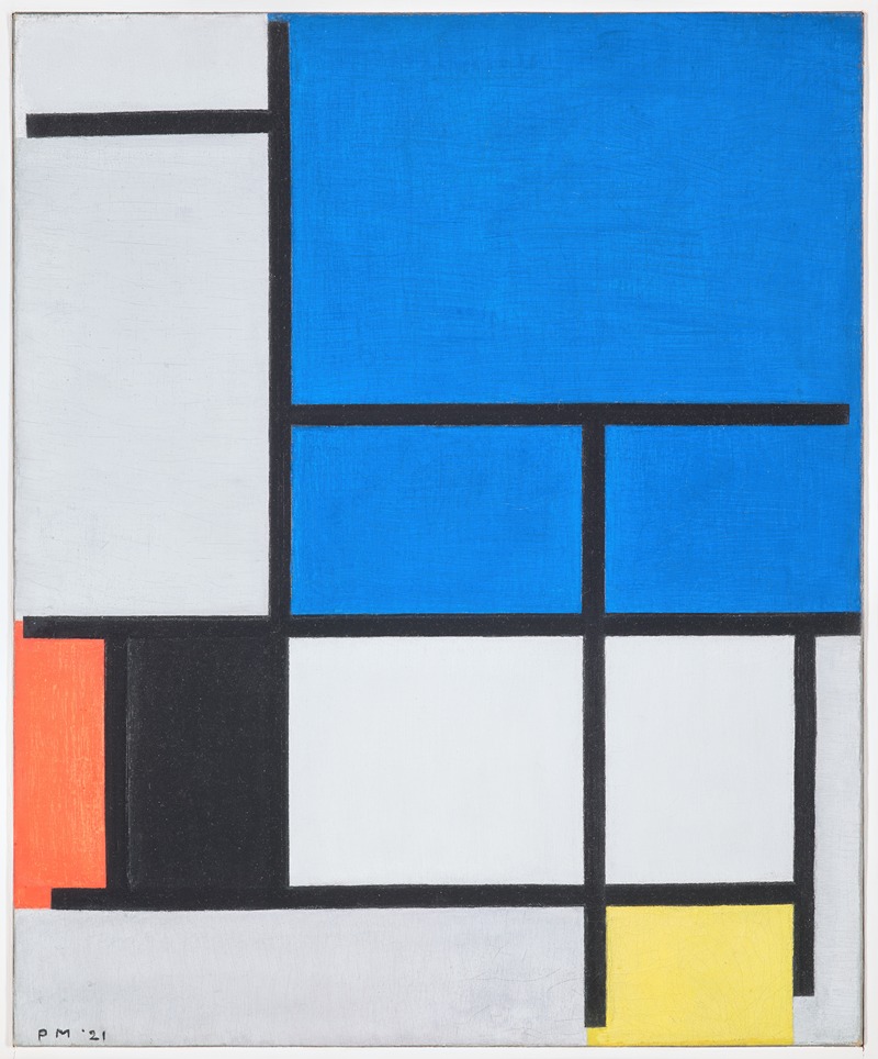 Piet Mondrian - Composition with Large Blue Plane, Red, Black, Yellow, and Gray