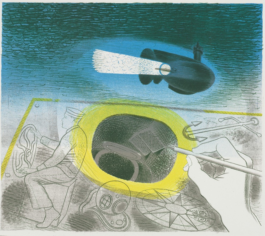 Eric Ravilious - Submarine Series; Introductory Lithograph